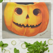 Ephemera Vintag Black Cat and Pumpkin Halloween Geschirrtuch (Gefaltet)