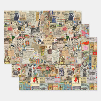 Ephemera Vintag Decoupage oder Collage Paper Geschenkpapier Set