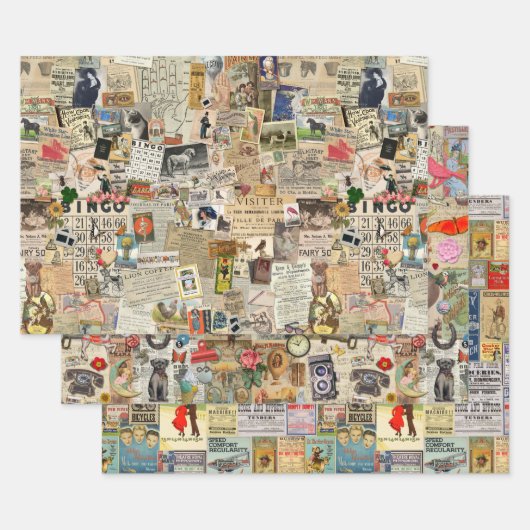 Ephemera Vintag Decoupage oder Collage Paper Geschenkpapier Set (Set)