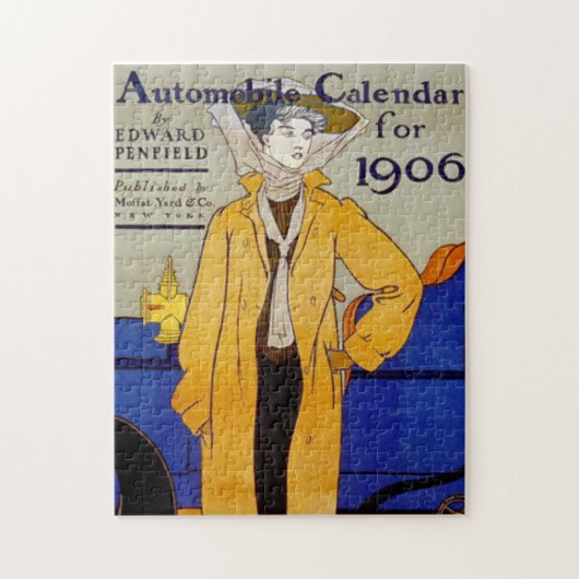 Ephemera Vintag Woman in Gold Jacket 1906 Puzzle (Vertikal)