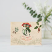 Ephemera Vintager deoupage Weihnachtsfeiertag Postkarte (Stehend Vorderseite)
