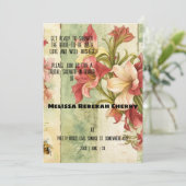 Ephemera Watercolor Amaryllis Brautparty Einladung (Stehend Vorderseite)