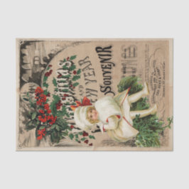 Ephemera Weihnachten Neues Jahr Souvenir Decoupage Seidenpapier