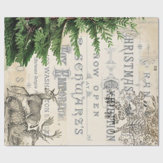 Ephemera Weihnachtspapier Geschenkpapier (Flach)