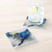 Ephemeral - Blue & Gray Glasuntersetzer (Schrägansicht)