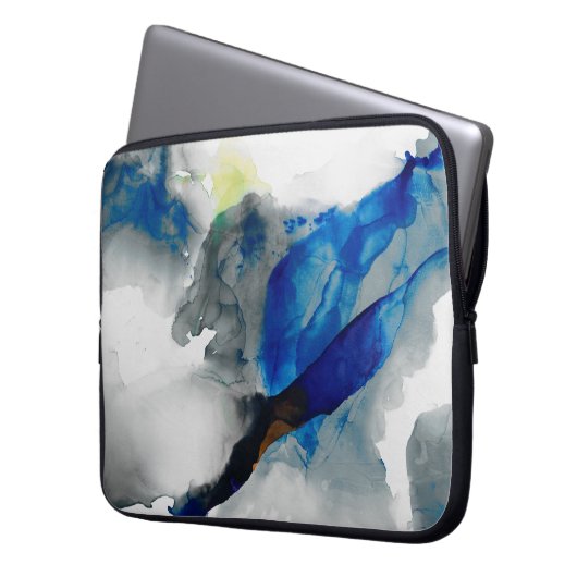 Ephemeral - Blue & Gray Laptopschutzhülle (Vorderseite Links)