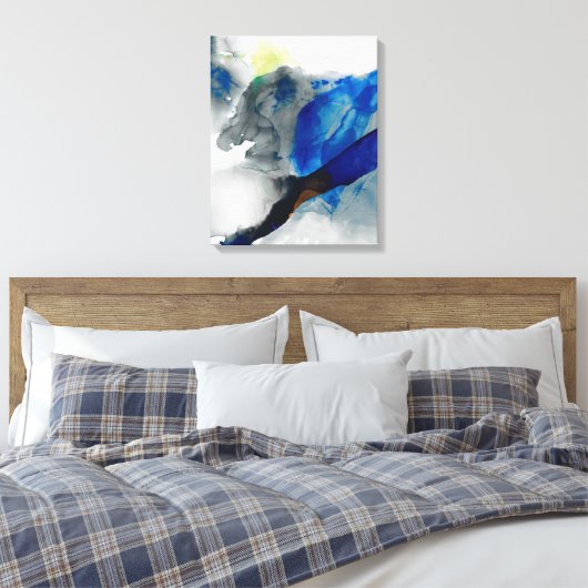 Ephemeral - Blue & Gray Leinwanddruck (Insitu (Schlafzimmer))