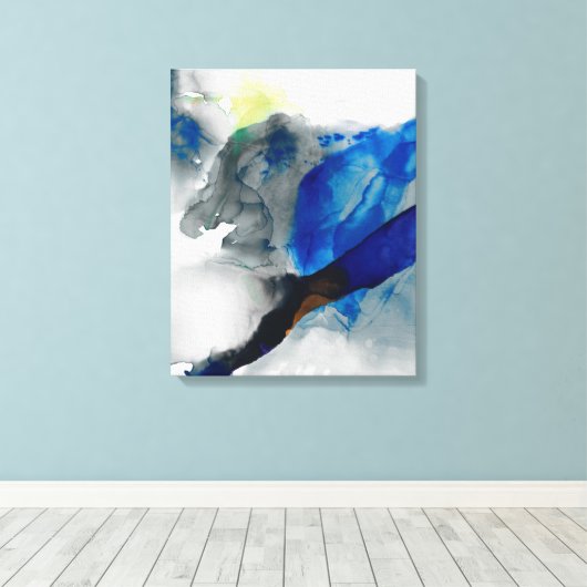 Ephemeral - Blue & Gray Leinwanddruck (Insitu (Holzboden))