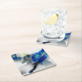 Ephemeral - Blue & Gray Rechteckiger Pappuntersetzer (Vor Ort)