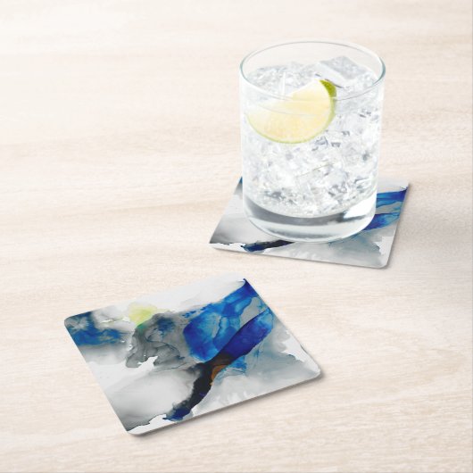 Ephemeral - Blue & Gray Rechteckiger Pappuntersetzer (Vor Ort)