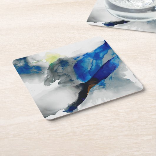 Ephemeral - Blue & Gray Rechteckiger Pappuntersetzer (angewinkelt)