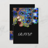 EPHEMERAL Classy Mardi Gras Masquerade Ball UAwg RSVP Karte (Vorne/Hinten)