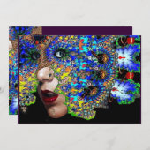 EPHEMERAL Mardi Gras Masquerade Ball, Blaumaske Ankündigung (Vorne/Hinten)