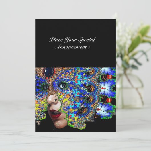 EPHEMERAL Mardi Gras Masquerade Ball, Blaumaske Ankündigung (Stehend Vorderseite)