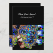 EPHEMERAL Mardi Gras Masquerade Ball, Blaumaske Ankündigung (Vorne/Hinten)