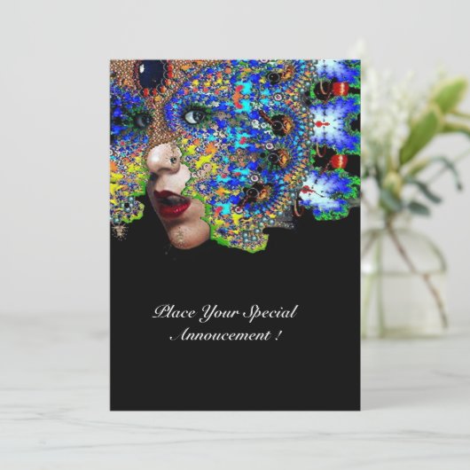 EPHEMERAL Mardi Gras Masquerade Ball, Blaumaske Ankündigung (Stehend Vorderseite)