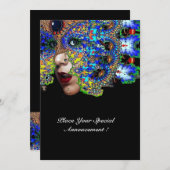 EPHEMERAL Mardi Gras Masquerade Ball, Blaumaske Ankündigung (Vorne/Hinten)