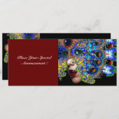 EPHEMERAL Mardi Gras Masquerade Ball, Blaumaske Ankündigung (Vorne/Hinten)