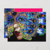 EPHEMERAL Mardi Gras Masquerade Ball fuchsia blau Ankündigung (Vorne/Hinten)