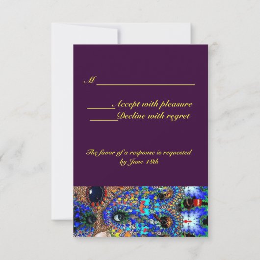 EPHEMERAL Mardi Gras Masquerade Ball UAwg RSVP Karte (Rückseite)