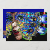 EPHEMERAL, Mardi Gras Masquerade Party schwarz bla Einladung (Vorne/Hinten)