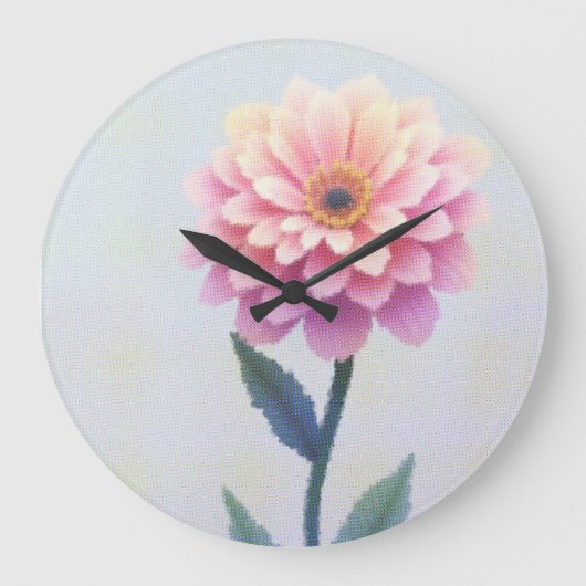 Ephemeral Petal Sketch Große Wanduhr (Vorderseite)