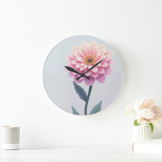 Ephemeral Petal Sketch Große Wanduhr (Zuhause)