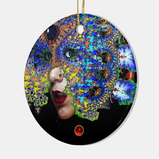 EPHEMERAL , Red Ruby , Blue Sapphire Keramik Ornament (Links)