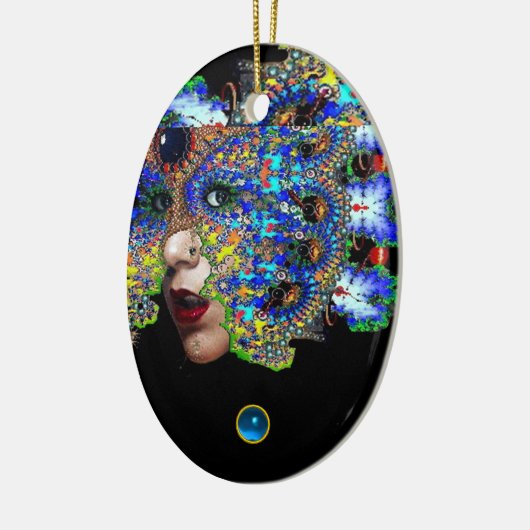 EPHEMERAL , Red Ruby , Blue Sapphire Keramik Ornament (Links)