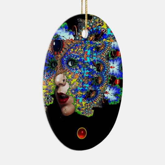 EPHEMERAL , Red Ruby , Blue Sapphire Keramikornament (Rechts)