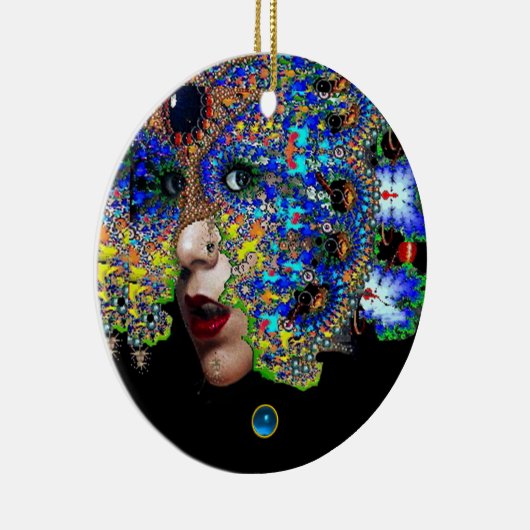 EPHEMERAL , Red Ruby , Blue Sapphire Keramikornament (Rechts)