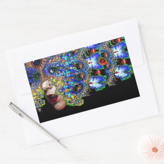 EPHEMERAL Red Ruby Rechteckiger Aufkleber (Umschlag)