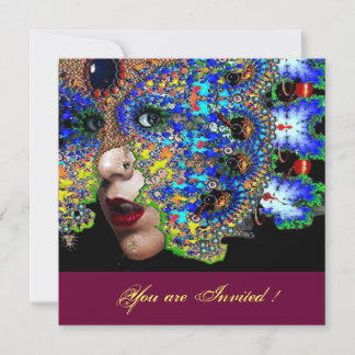 EPHEMERAL Sweet 16 masquerade Ball, blaue Maske Einladung