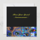 EPHEMERALMardi Gras Masquerade Ball, fuchsienschwa Einladung (Rückseite)