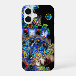 EPHEMERE FRAU  / Farbige Fraktal-Maske, Edelsteine iPhone 16 Hülle