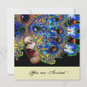 EPHEMERER Mardi Gras-Maskenball weißes Eis Einladung