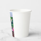 "Ephemeriale Elegance: Hummingbird Art on Paper cu Pappbecher (Links)