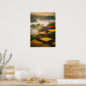 "Ephemeriale Formen: Foggy Japanese Abstraction" Poster (Küche)