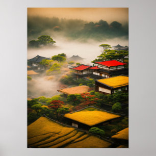 "Ephemeriale Formen: Foggy Japanese Abstraction" Poster