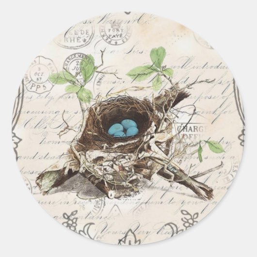 Ephemeride, französischer botanischer Rotwein Runder Aufkleber (Vorderseite)