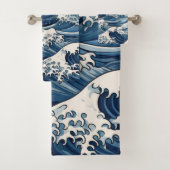 Ephemische Wappen: Hokusai Waves remaged Badhandtuch Set (Insitu)