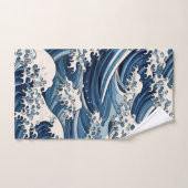 Ephemische Wappen: Hokusai Waves remaged Badhandtuch Set (Handtuch)