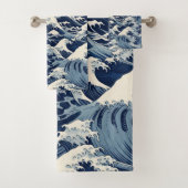 Ephemische Wappen: Hokusai Waves remaged Badhandtuch Set (Insitu)
