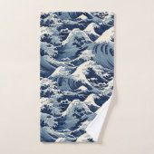 Ephemische Wappen: Hokusai Waves remaged Badhandtuch Set (Handtuch)