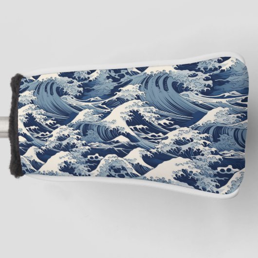 Ephemische Wappen: Hokusai Waves remaged Golf Headcover (Vorderseite)