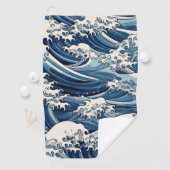 Ephemische Wappen: Hokusai Waves remaged Golfhandtuch (Insitu)