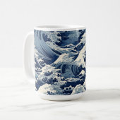 Ephemische Wappen: Hokusai Waves remaged Kaffeetasse (Vorderseite Links)