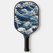 Ephemische Wappen: Hokusai Waves remaged Pickleball Schläger (Vorderseite)