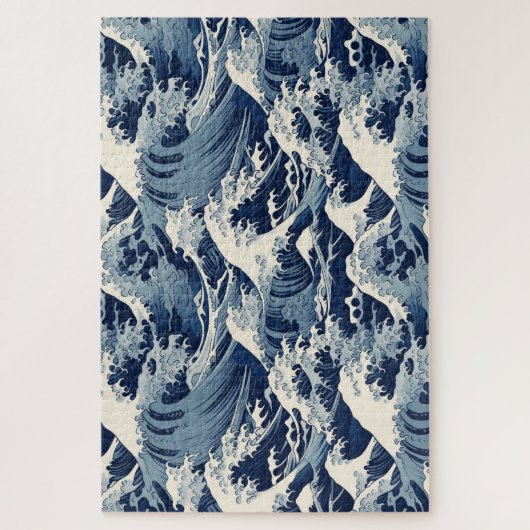 Ephemische Wappen: Hokusai Waves remaged Puzzle (Vertikal)