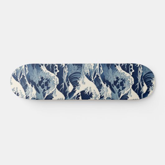 Ephemische Wappen: Hokusai Waves remaged Skateboard (Horizontal)